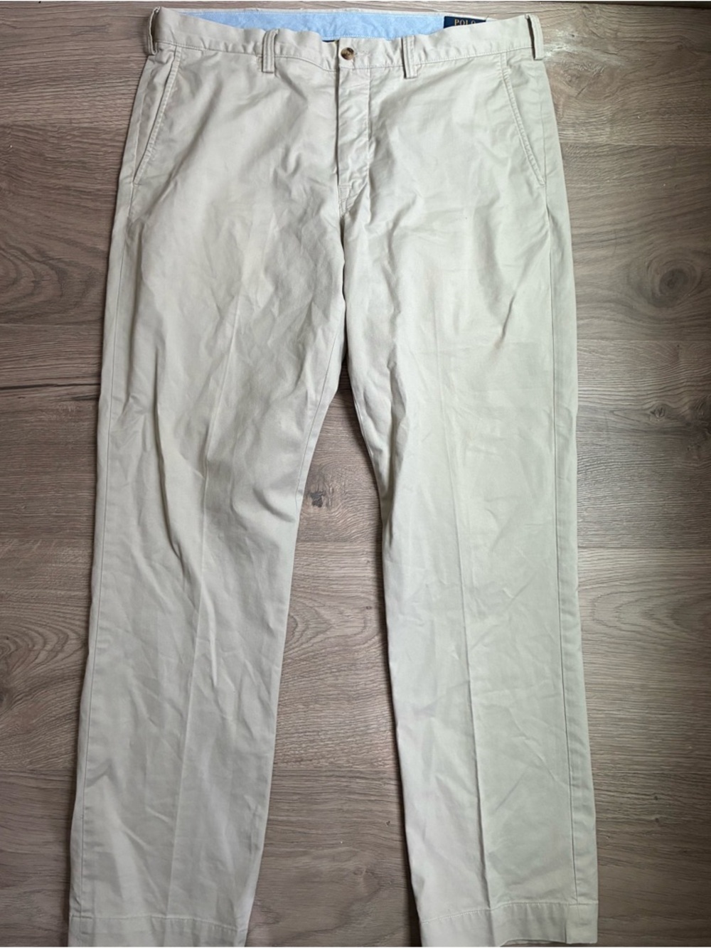 Polo Ralph Lauren Classic Fit Chino Pants Mens 36x32 Beige Khaki Straight Flat